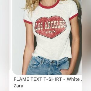 zara flame text t-shirt white